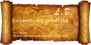 Leidenfrost Donáta névjegykártya